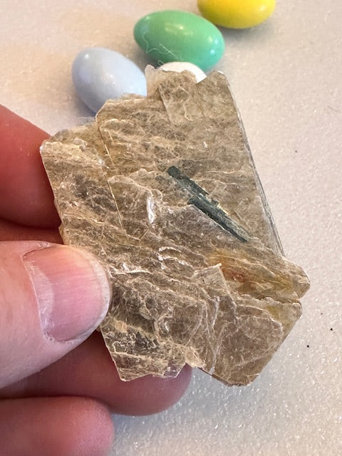 Green Tourmaline in Muscovite Mica