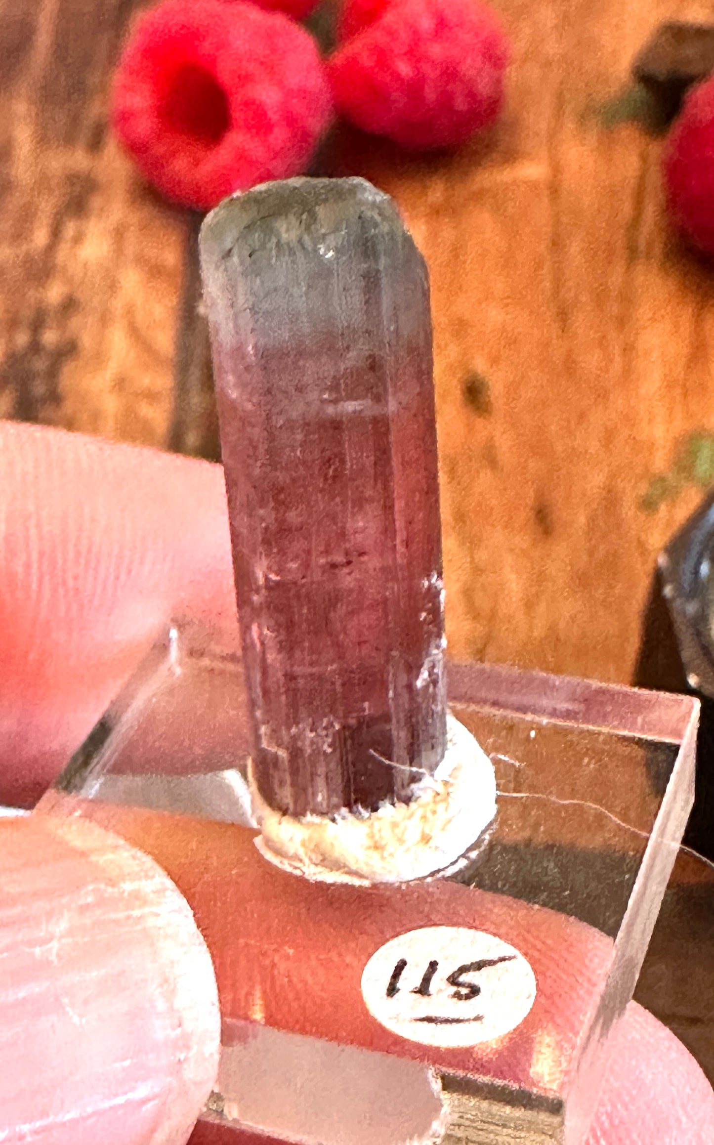 Pink Cap Tourmaline crystal