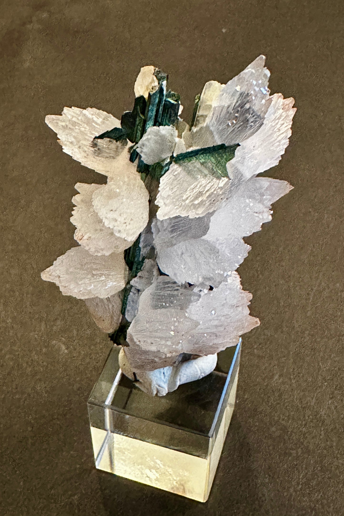 Calcite on Tourmaline