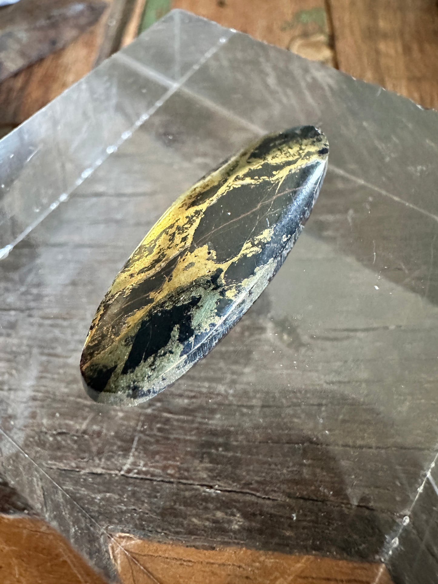 Covellite & Chalcopyrite Cabochon