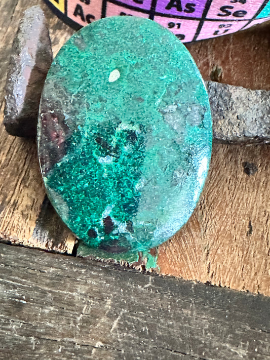 Cuprite & Malachite Cabochon from Utah