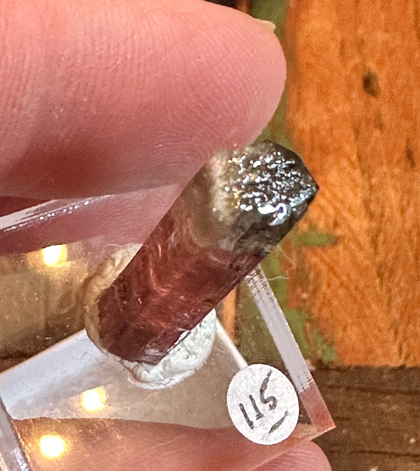 Pink Cap Tourmaline crystal