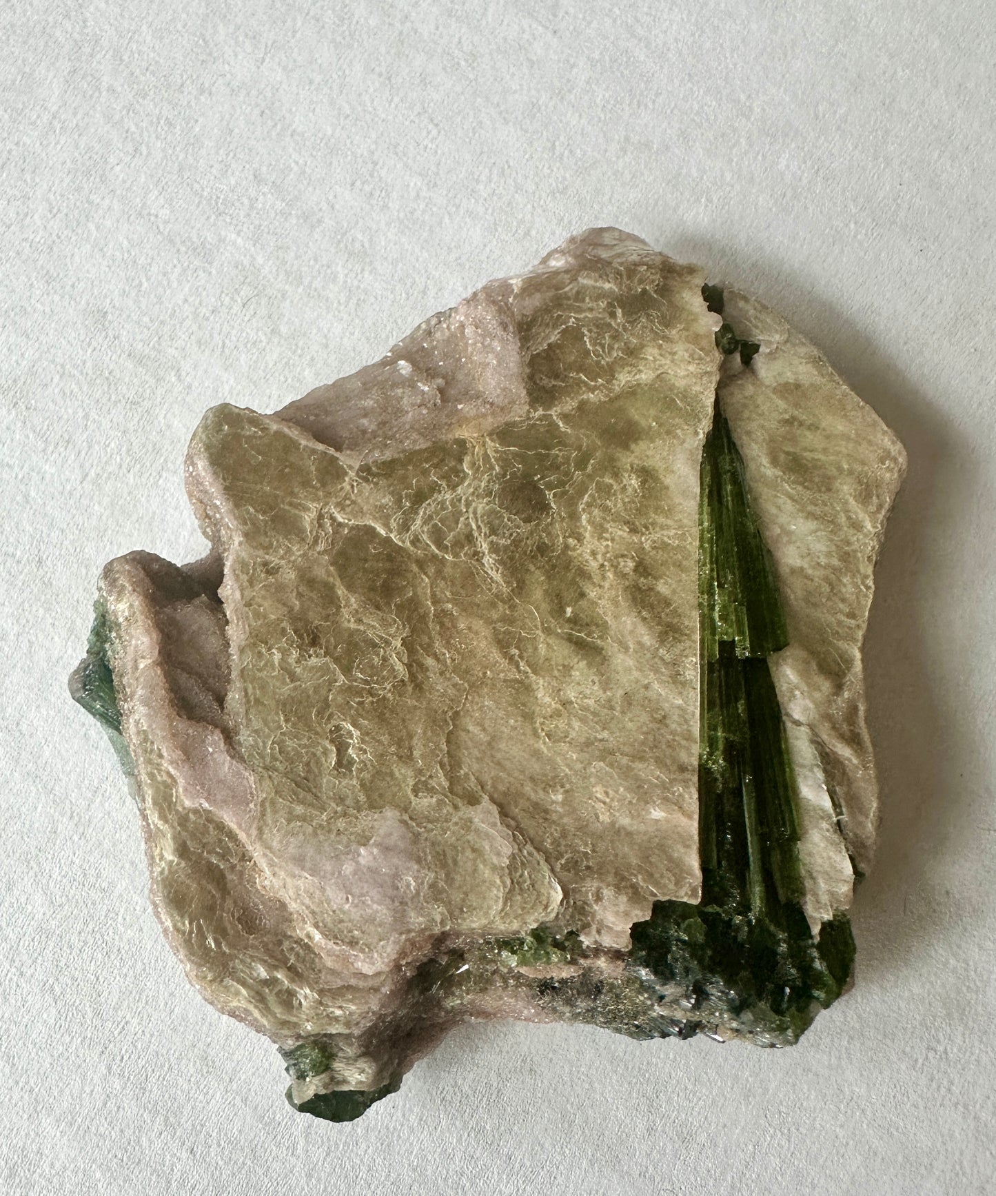 Green Tourmaline in Mica