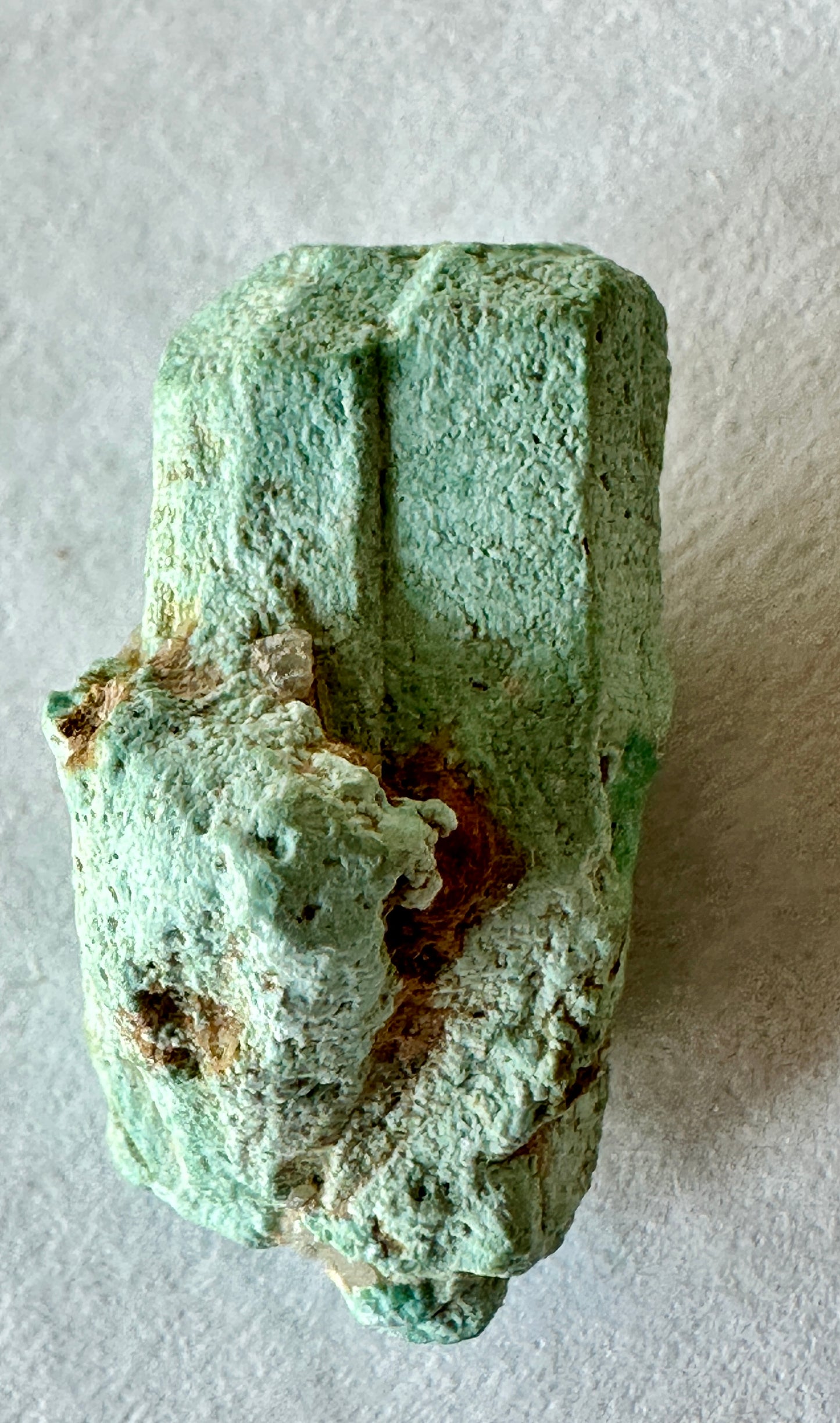 Turquoise after Apatite crystal