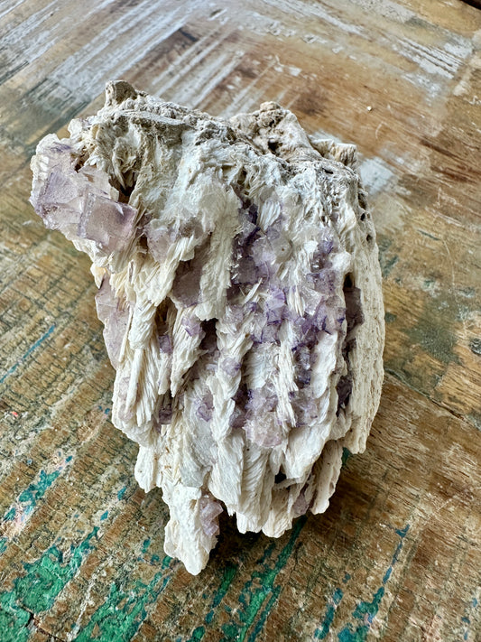 Fluorite on Barite