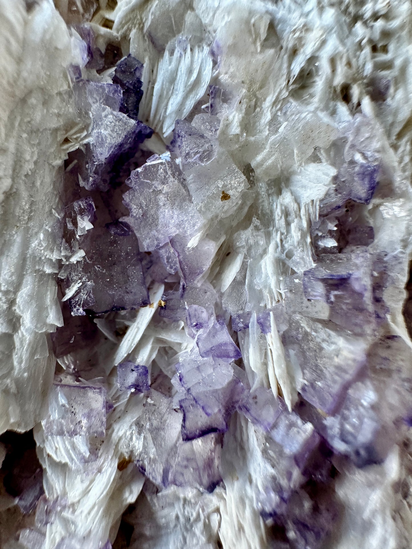 Fluorite on Barite