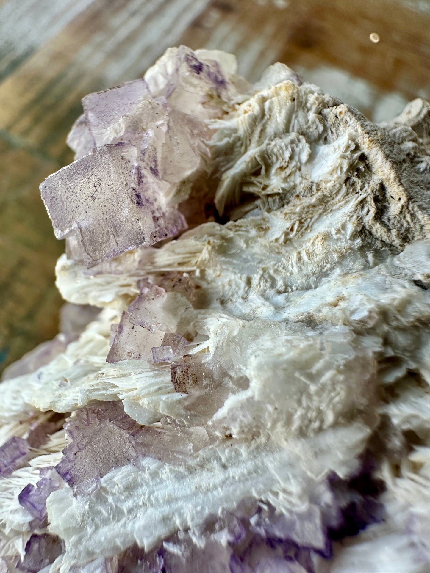 Fluorite on Barite
