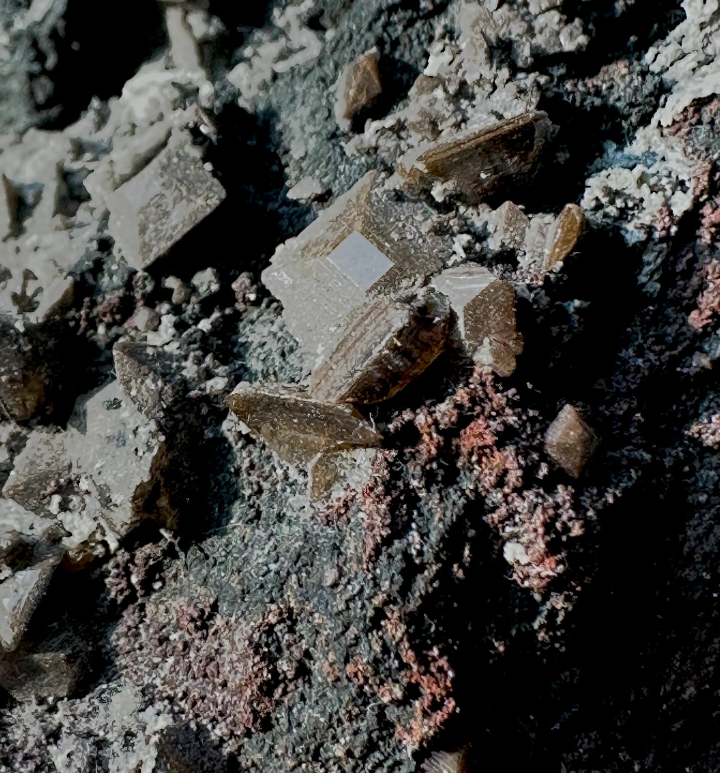 Black Wulfenite crystals