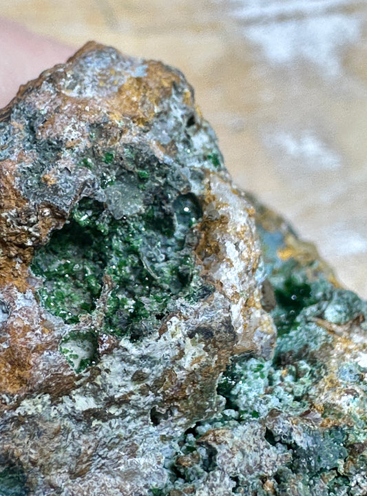 Libethanite crystals