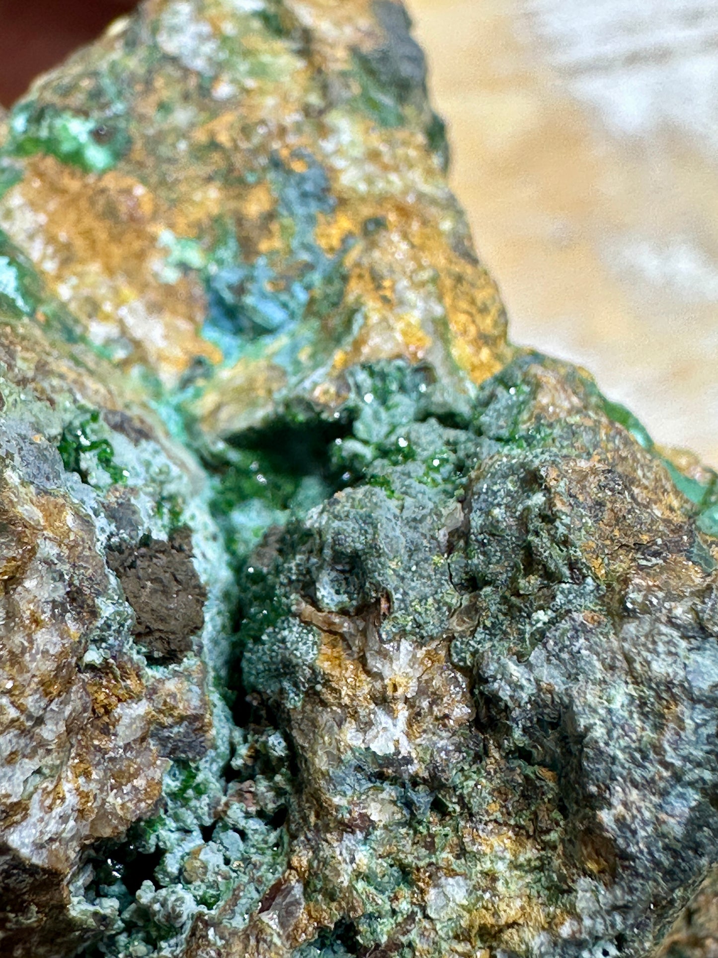 Libethanite crystals