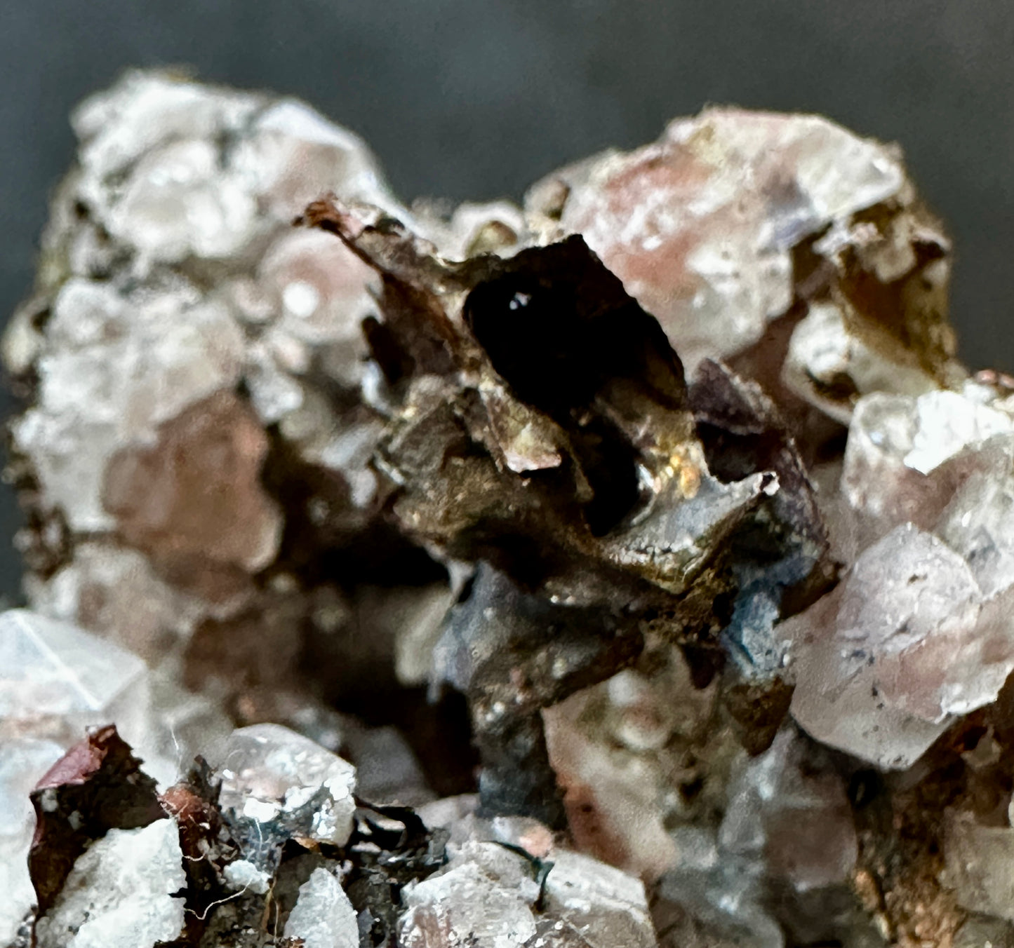 Native Copper - included in calcite