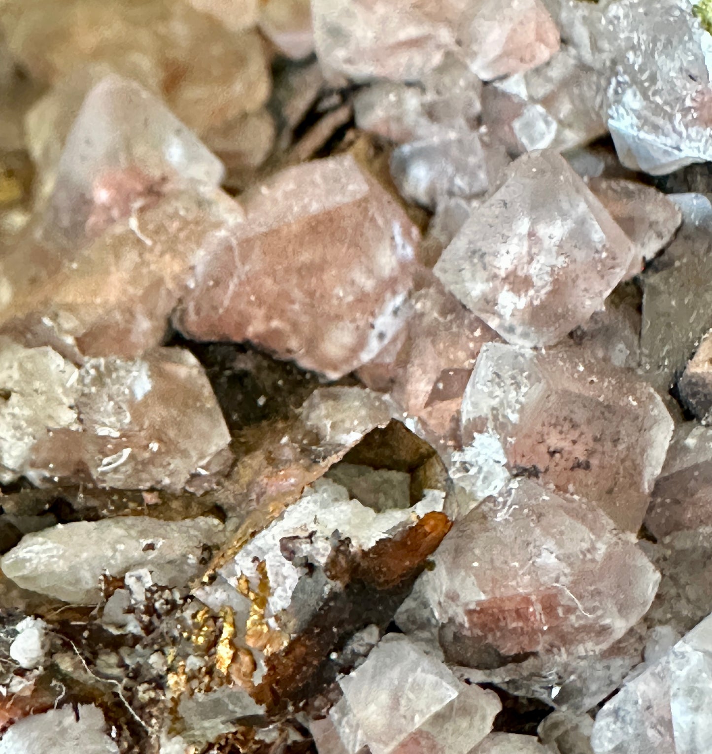 Native Copper - included in calcite