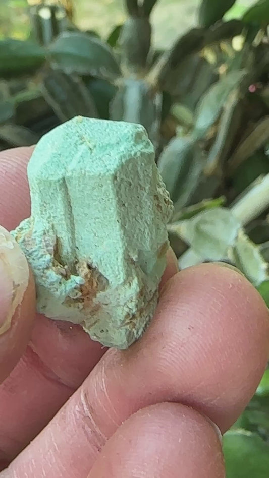 Turquoise after Apatite crystal